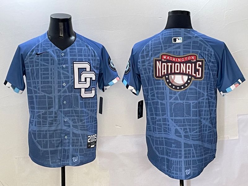 Men Washington Nationals Blank Blue Joint Name Nike 2025 MLB Jersey style 5->washington nationals->MLB Jersey